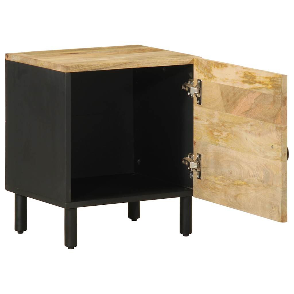 Nattbord 2 stk svart 40x33,5x46 cm grovt heltre mangotre