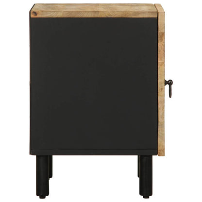 Nattbord 2 stk svart 40x33,5x46 cm grovt heltre mangotre