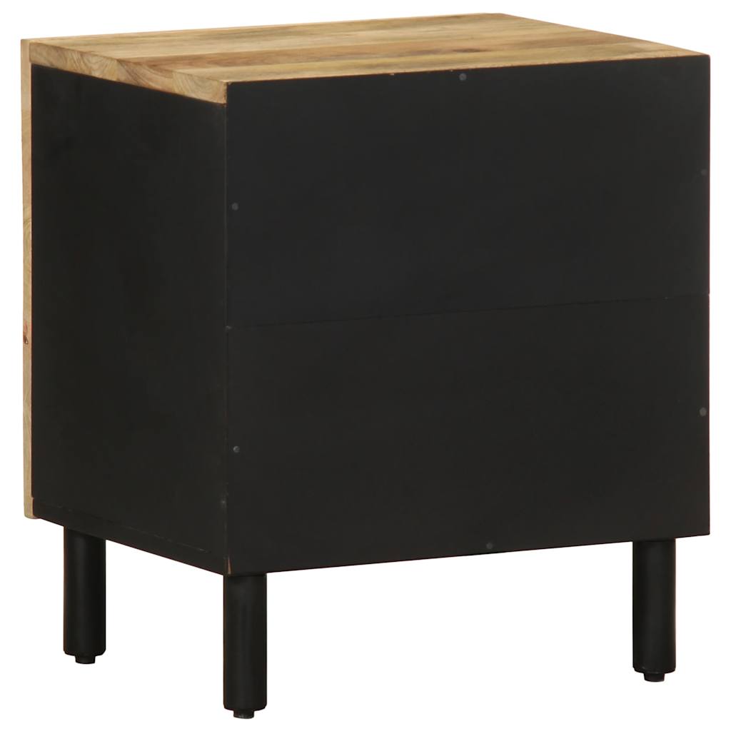 Nattbord 2 stk svart 40x33,5x46 cm grovt heltre mangotre