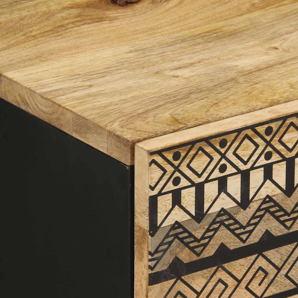Nattbord 2 stk svart 40x33,5x46 cm grovt heltre mangotre