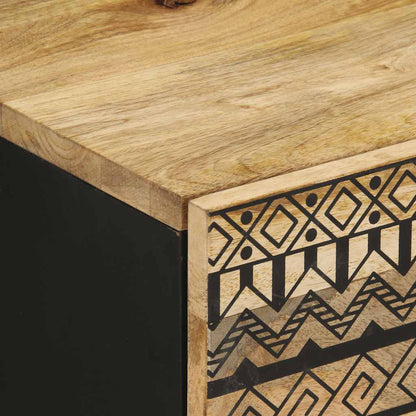 Nattbord 2 stk svart 40x33,5x46 cm grovt heltre mangotre