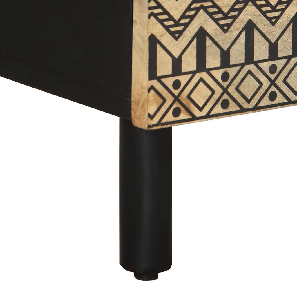 Nattbord 2 stk svart 40x33,5x46 cm grovt heltre mangotre