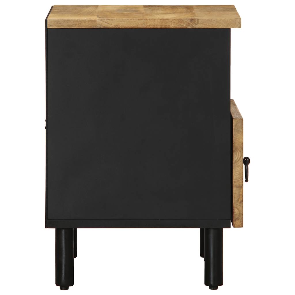 Nattbord 2 stk svart 40x33x46 cm grovt heltre mangotre