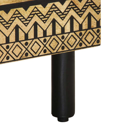 Nattbord 2 stk svart 40x33x46 cm grovt heltre mangotre