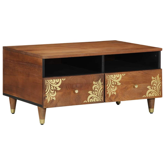 Kaffebord with Drawer honningbrun 80 x 54 x 40 cm heltre mango