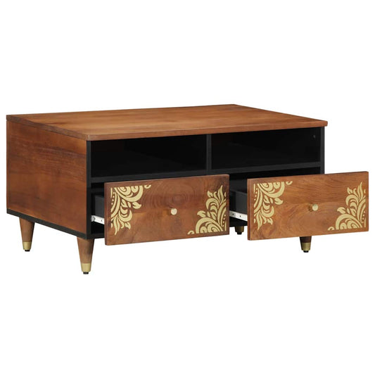 Kaffebord with Drawer honningbrun 80 x 54 x 40 cm heltre mango
