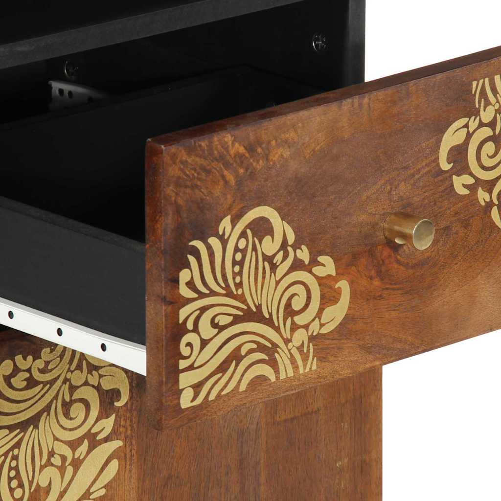 Sideboard med skuff Brun 38 x 33.5 x 160 cm Massivt mangotre