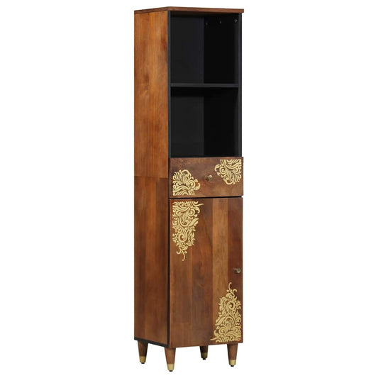 Sideboard med skuff Brun 38 x 33.5 x 160 cm Massivt mangotre