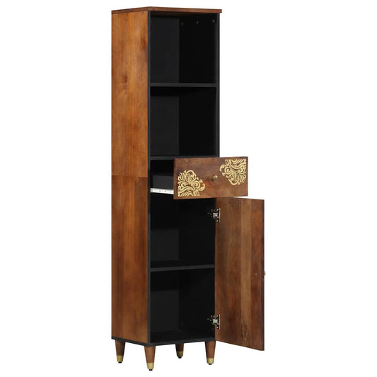 Sideboard med skuff Brun 38 x 33.5 x 160 cm Massivt mangotre