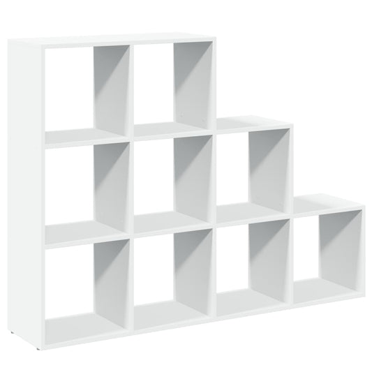 Bokhylle 3 etasjer hvit 137,5x29x103,5 cm konstruert tre