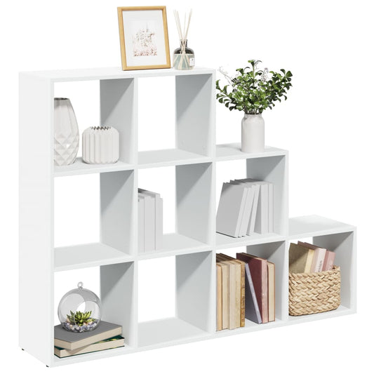 Bokhylle 3 etasjer hvit 137,5x29x103,5 cm konstruert tre