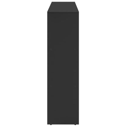 Bokhylle 3 etasjer svart 137,5x29x103,5 cm konstruert tre