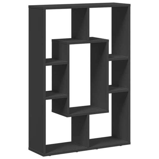Bokhylle svart 63x20x90 cm konstruert tre