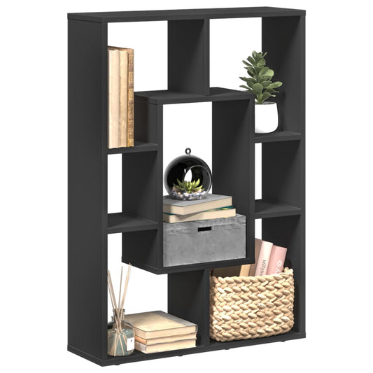 Bokhylle svart 63x20x90 cm konstruert tre