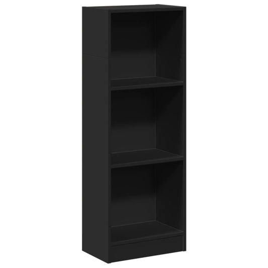 Bokhylle svart 40x24x109 cm konstruert tre