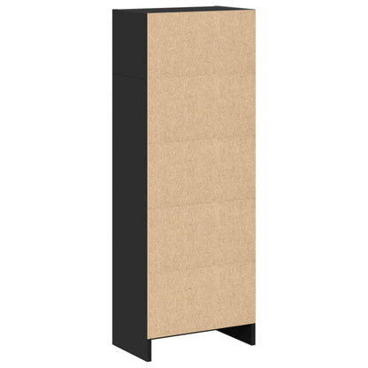 Bokhylle svart 40x24x109 cm konstruert tre