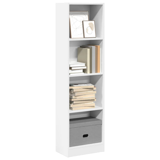 Bokhylle hvit 40x24x143 cm konstruert tre