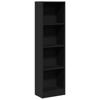 Bokhylle svart 40x24x143 cm konstruert tre