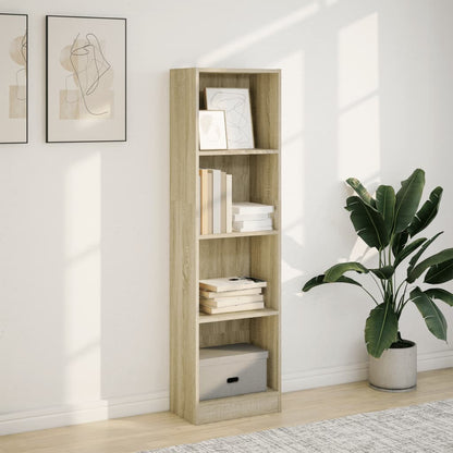 Bokhylle sonoma eik 40x24x143 cm konstruert tre