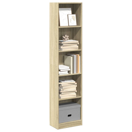 Bokhylle sonoma eik 40x24x176 cm konstruert tre