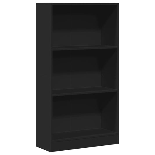Bokhylle svart 60x24x109 cm konstruert tre