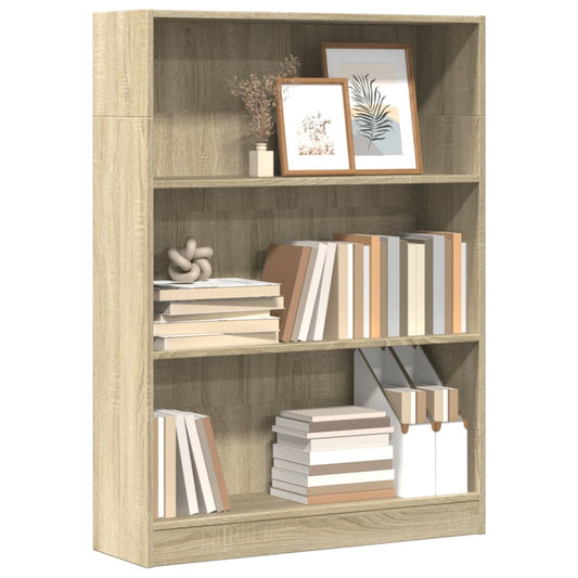 Bokhylle sonoma eik 80x24x109 cm konstruert tre