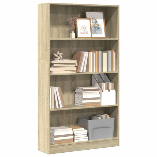 Bokhylle sonoma eik 80x24x143 cm konstruert tre