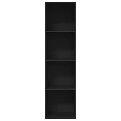 Bokhylle svart 40x30x152 cm konstruert tre