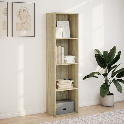 Bokhylle sonoma eik 40x30x152 cm konstruert tre