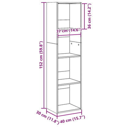 Bokhylle sonoma eik 40x30x152 cm konstruert tre