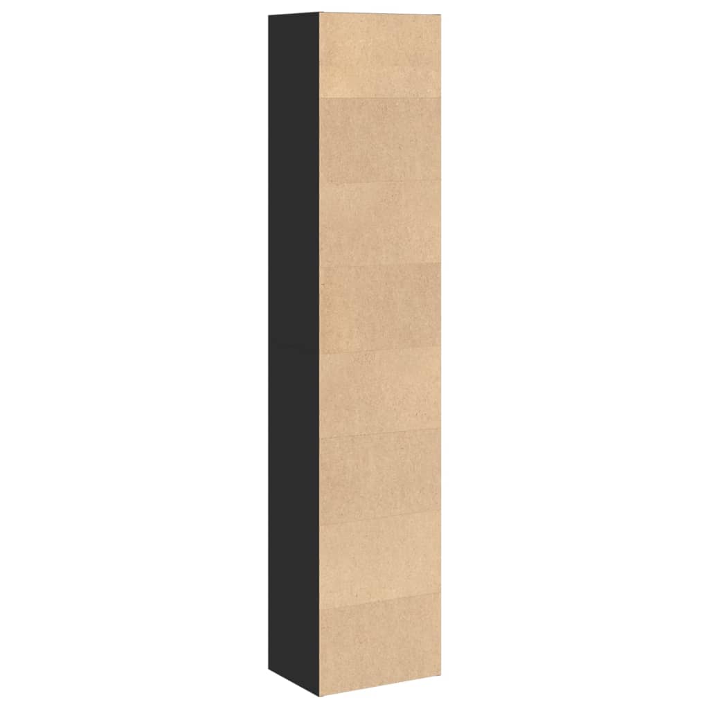 Bokhylle svart 40x30x189 cm konstruert tre