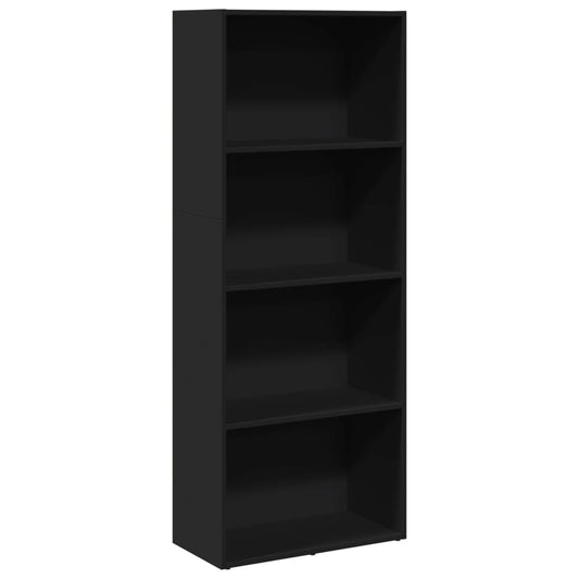 Bokhylle svart 60x30x152 cm konstruert tre
