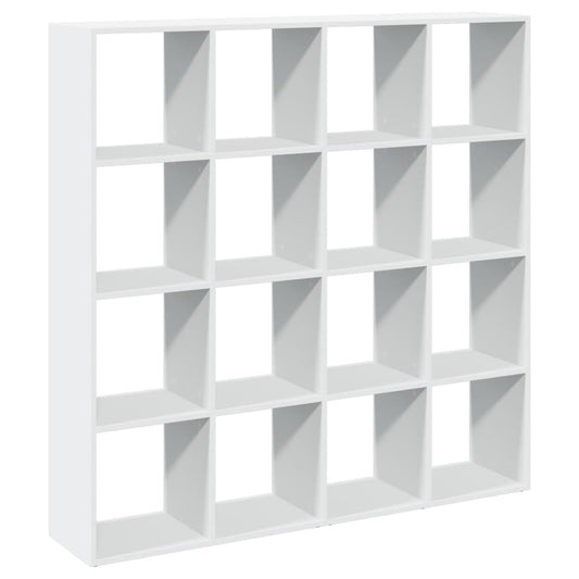 Bokhylle hvit 137,5x29x137,5 cm konstruert tre