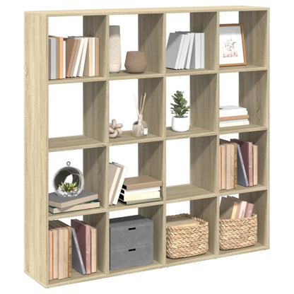 Bokhylle sonoma eik 137,5x29x137,5 cm konstruert tre