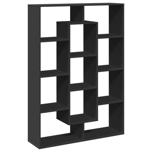 Bokhylle svart 102x29x143 cm konstruert tre