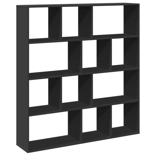 Bokhylle svart 132x29x141,5 cm konstruert tre
