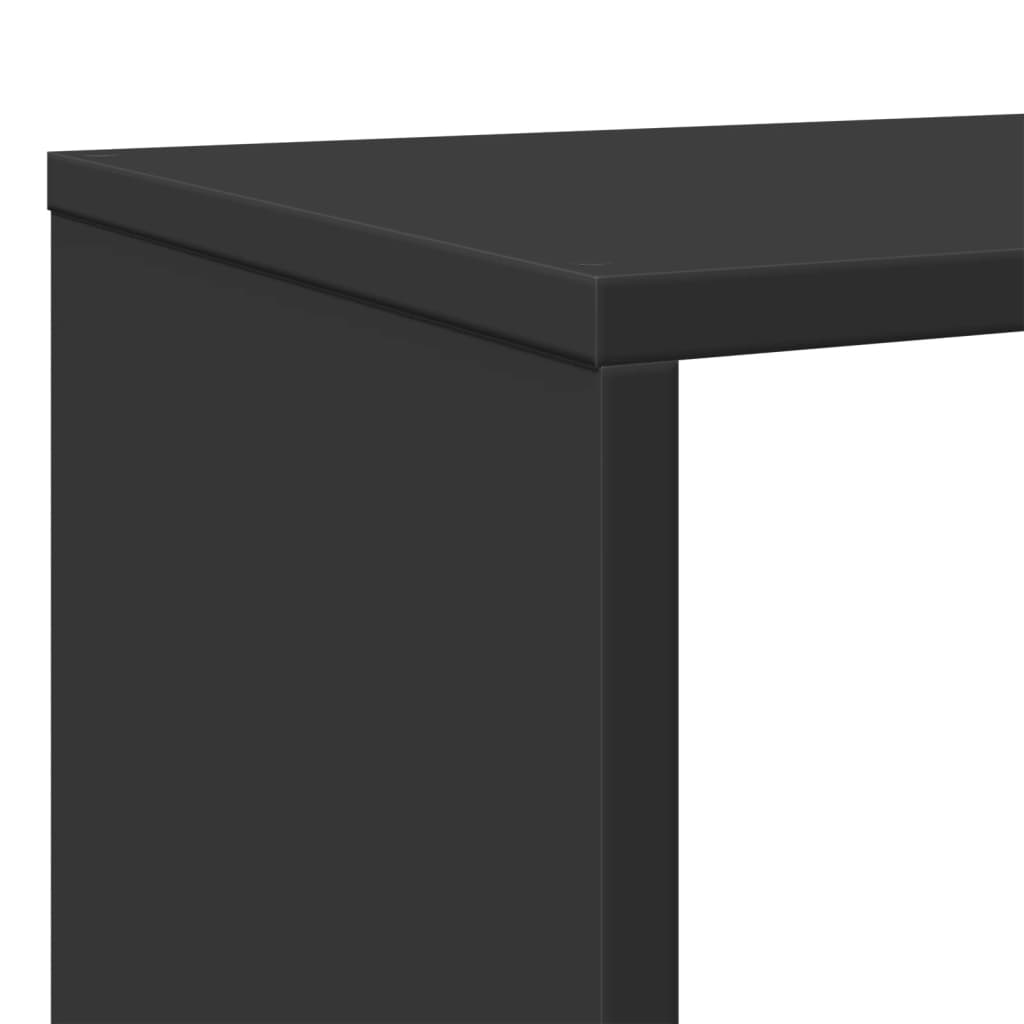 Bokhylle svart 132x29x141,5 cm konstruert tre