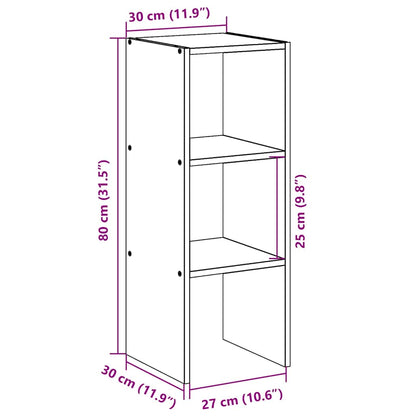 Bokhylle stablebar svart eik 30x30x80 cm konstruert tre
