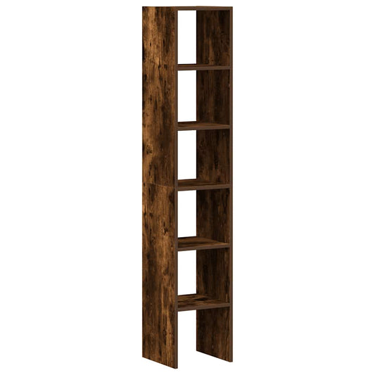 Bokhyller 2 stk stablebar røkt eik 30x30x80 cm konstruert tre
