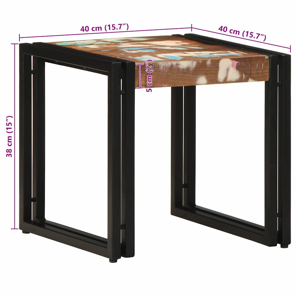 Kaffebord Flerfarget 40x50x38 cm Solid Tre Gjenvunnet