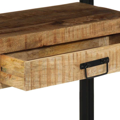 Endebord Svart 120x33x75 cm Solid Mangotre og Metall