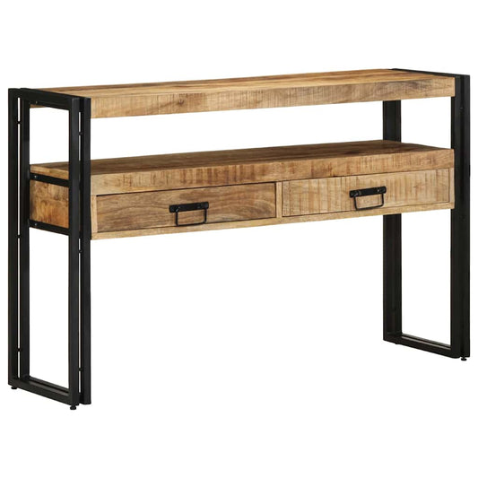 Endebord Svart 120x33x75 cm Solid Mangotre og Metall