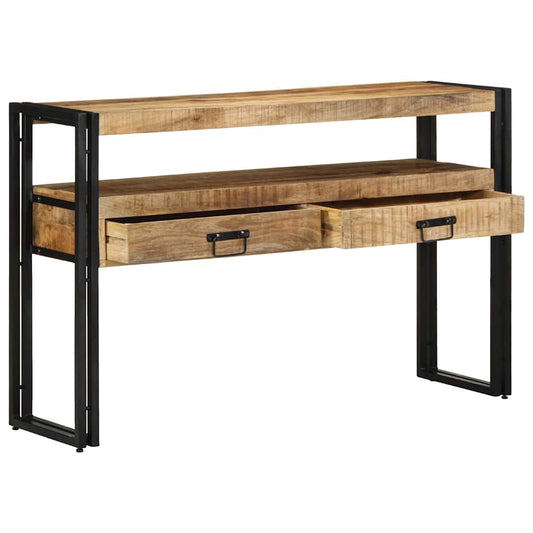 Endebord Svart 120x33x75 cm Solid Mangotre og Metall