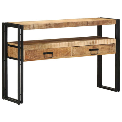 Endebord Svart 120x33x75 cm Solid Mangotre og Metall