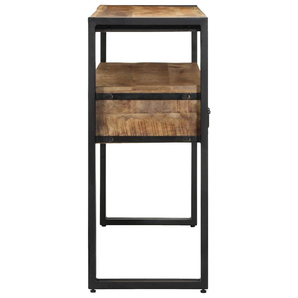 Endebord Svart 120x33x75 cm Solid Mangotre og Metall