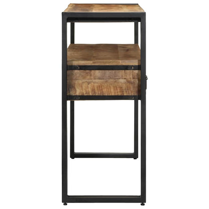 Endebord Svart 120x33x75 cm Solid Mangotre og Metall