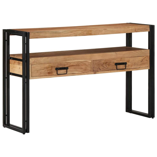 Endebord Svart 120x33x75 cm Solid Akasietre og Metall