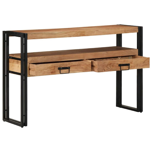 Endebord Svart 120x33x75 cm Solid Akasietre og Metall
