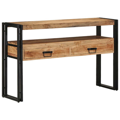 Endebord Svart 120x33x75 cm Solid Akasietre og Metall