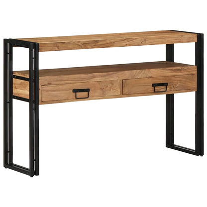 Endebord Svart 120x33x75 cm Solid Akasietre og Metall